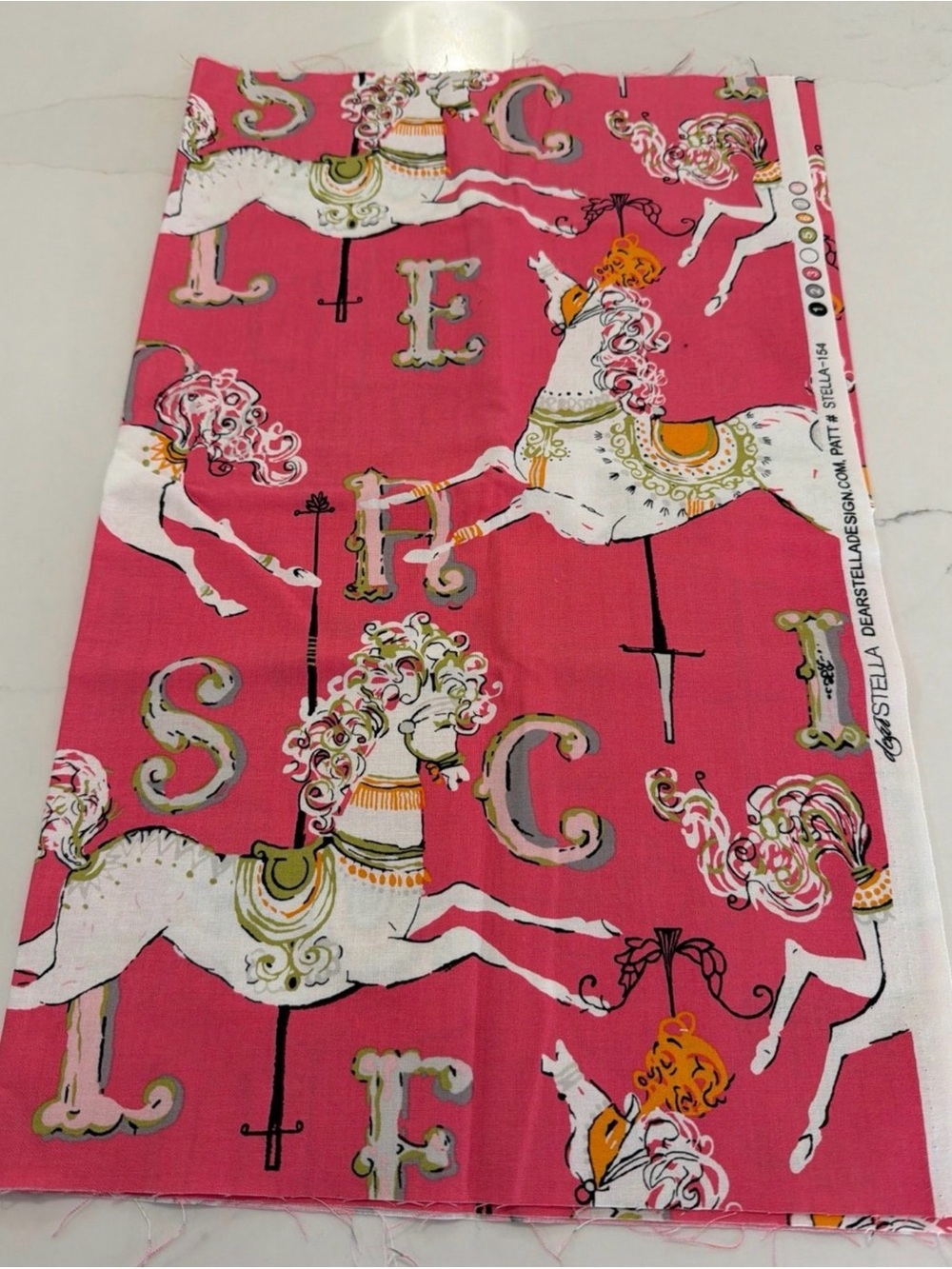 1/2 Yard Dear Stella Pink Cotton